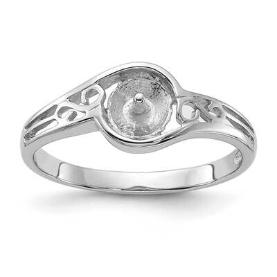 Polished Cultured Pearl Filigree Ring Mounting 14k White Gold Y1919, MPN: Y1919,