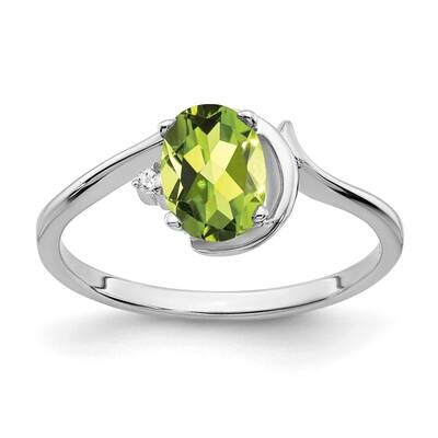 7x5mm Oval Peridot Diamond ring 14k White Gold Y2202PE/AA, MPN: Y2202PE/AA, 883957711256