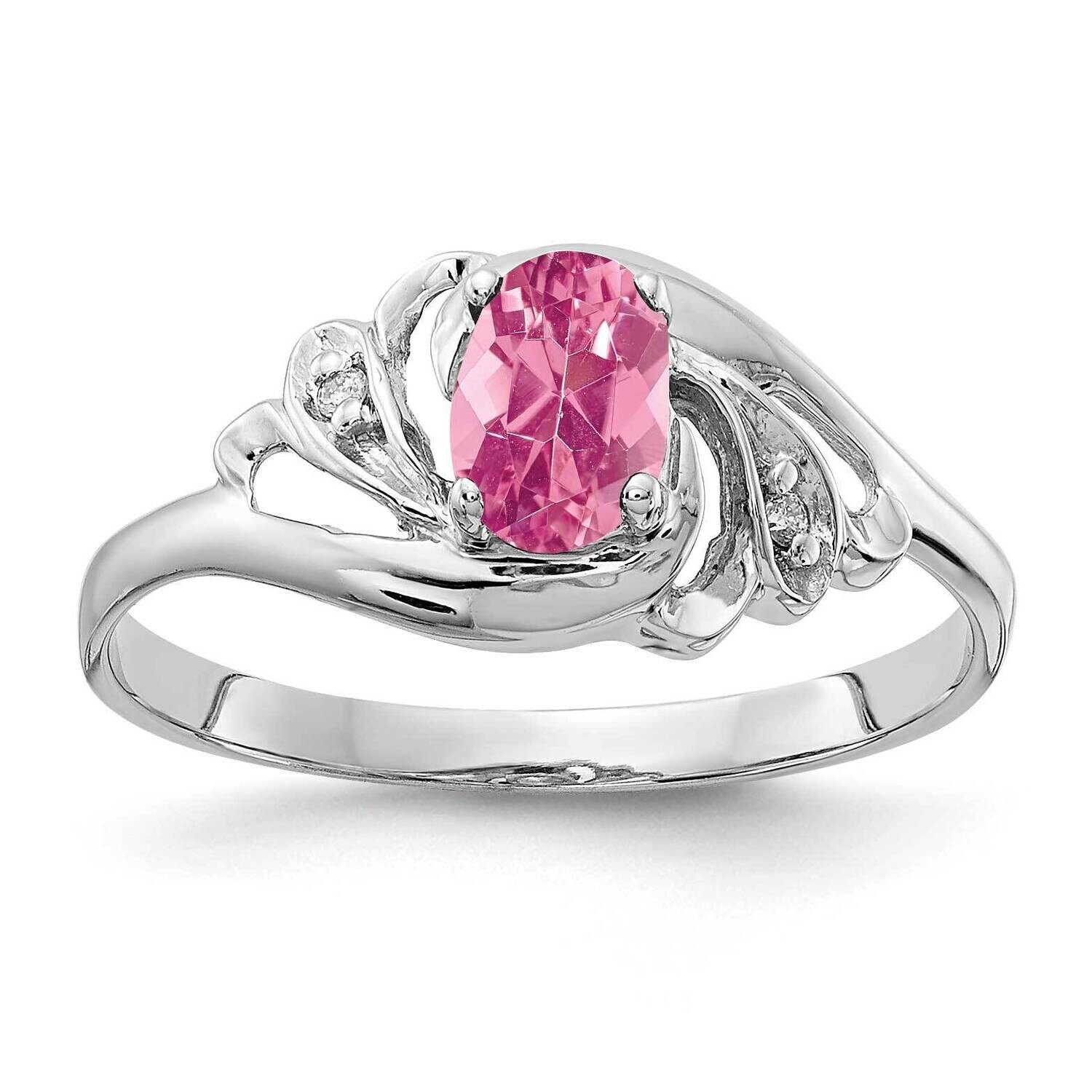 Pink Tourmaline Diamond Ring 14k white Gold 6x4mm Oval X9717PT/A, MPN: X9717PT/A, 883957646176