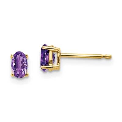 5x3mm Oval Amethyst Earrings 14k Gold XE85AM, MPN: XE85AM, 883957339870