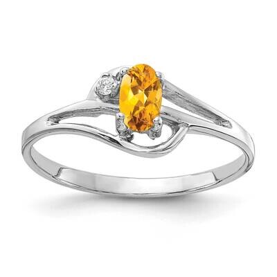5x3mm Oval Citrine Diamond Ring 14k White Gold X9713CI_AA, MPN: X9713CI_AA, 883957640204