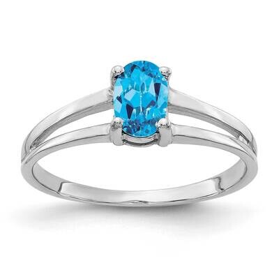 Blue Topaz Ring 14k white Gold 6x4mm Oval Y2074BT, MPN: Y2074BT, 883957706603