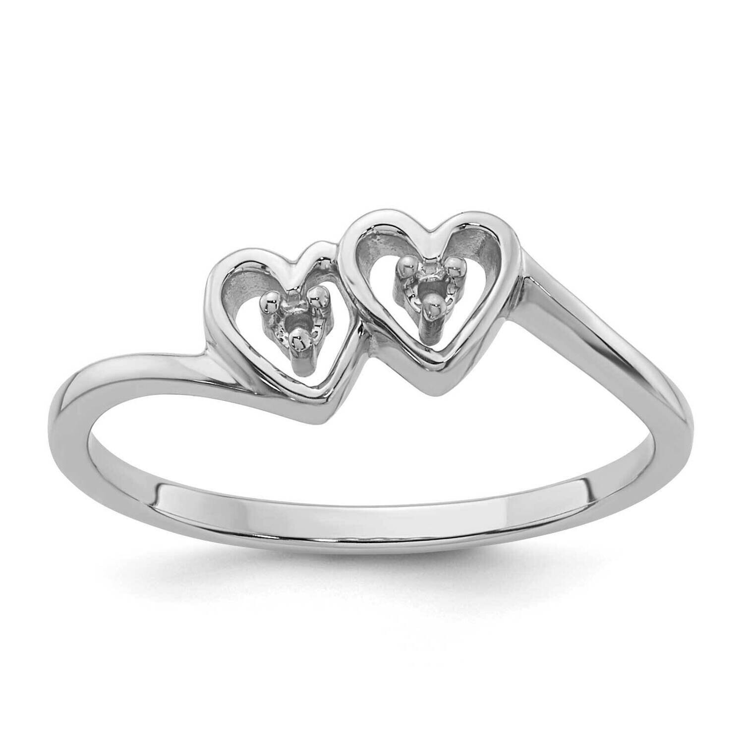 0.02ct. Diamond Heart Ring Mounting 14k White Gold Y4208