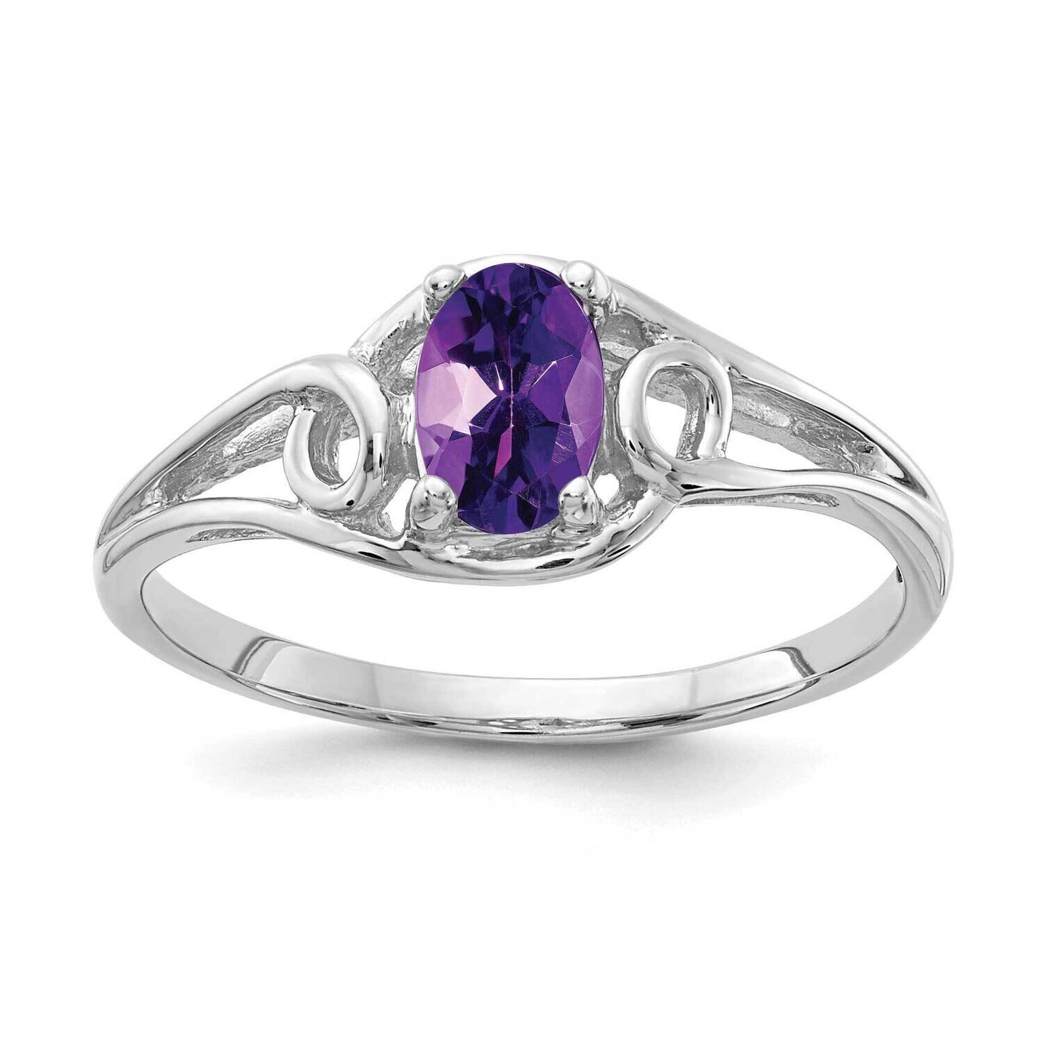 Amethyst Ring 14k white Gold 6x4mm Oval Y2206AM, MPN: Y2206AM, 883957550473