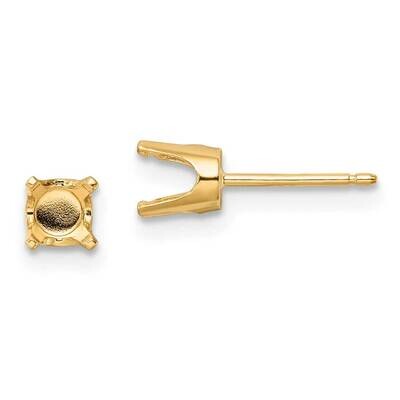 5mm Round Stud Earring Mounting with backs 14k Gold XD10, MPN: XD10,