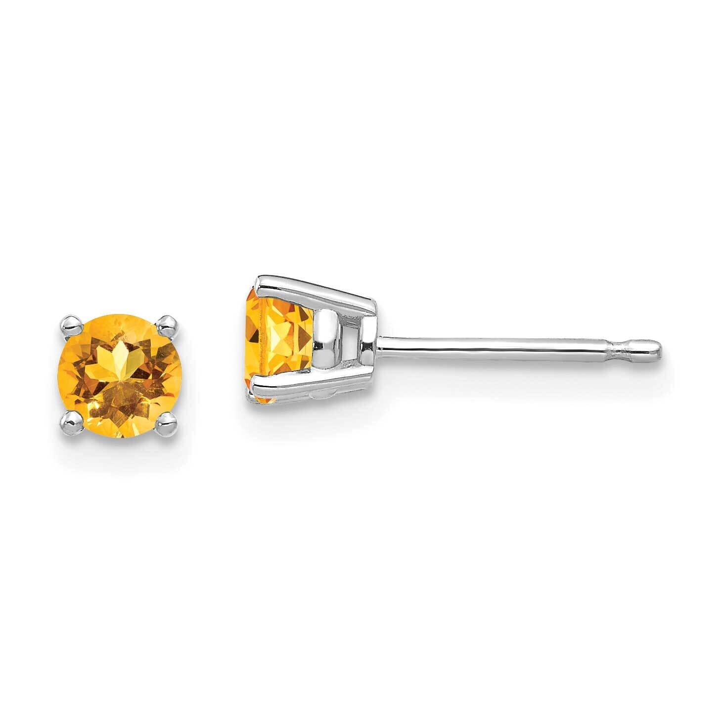 4mm Citrine Earrings 14k White Gold XE71WCI, MPN: XE71WCI, 883957097114