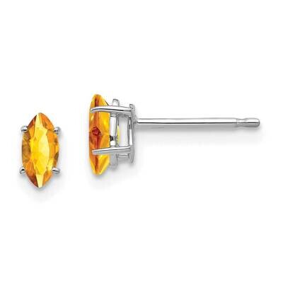 6x3mm Citrine Marquise Stud Earring 14k Gold XE102WCI, MPN: XE102WCI, 883957089447