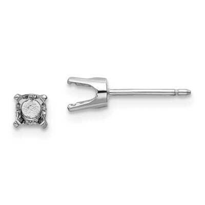 4.25mm Round Stud Earring Mounting with backs 14k White Gold XD8W, MPN: XD8W,