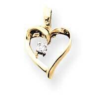 Diamond heart pendant 14k Gold XH5AA