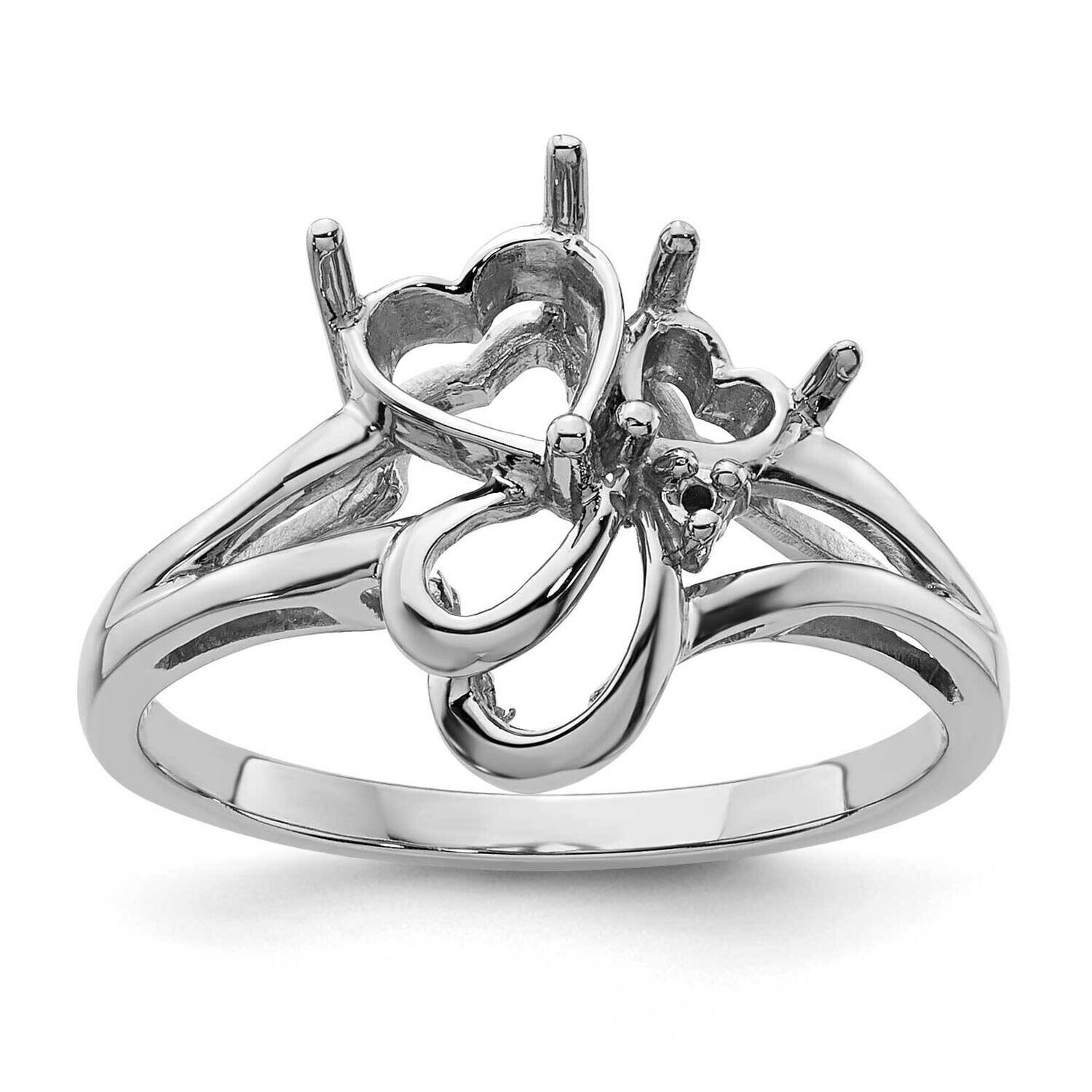 Diamond & Gemstone Ring Mounting 14k White Gold Y4565