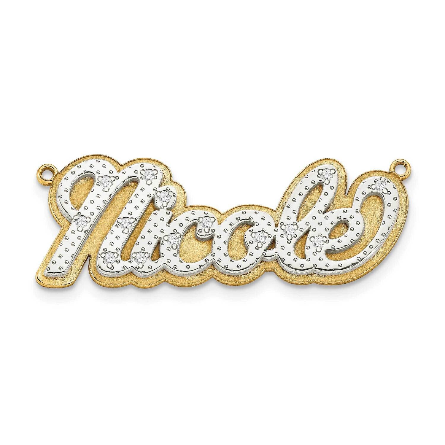3-Dimensional Diamond Nameplate Pendant 10k Gold 10XNA45, MPN: 10XNA45, 191101093364