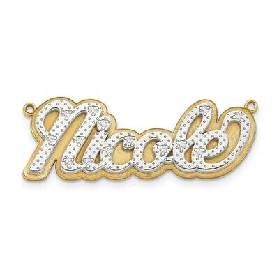 3-Dimensional Diamond Nameplate Pendant 10k Gold 10XNA45, MPN: 10XNA45, 191101093364