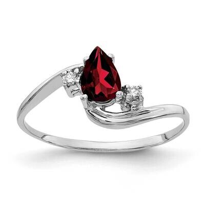 Garnet Diamond Ring 14k white Gold 6x4mm Pear Y2039GA/A, MPN: Y2039GA/A, 883957689562
