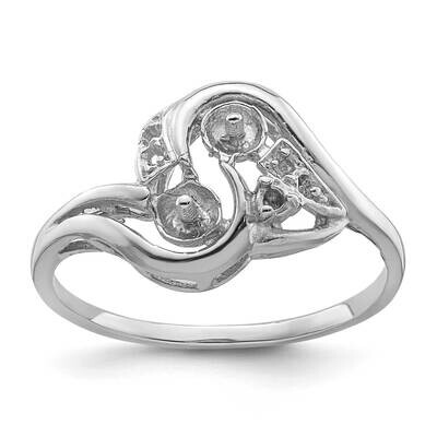 4mm Cultured Pearl &amp; Diamond Ring Mounting 14k White Gold Y4376, MPN: Y4376,
