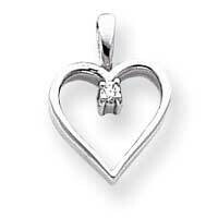 Diamond Heart Pendant 14k White Gold XH8WAA, MPN: XH8WAA, 883957114071