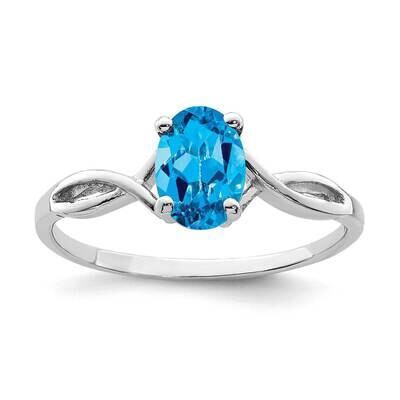 Blue Topaz Ring 14k white Gold 7x5mm Oval Y2198BT, MPN: Y2198BT, 883957551142
