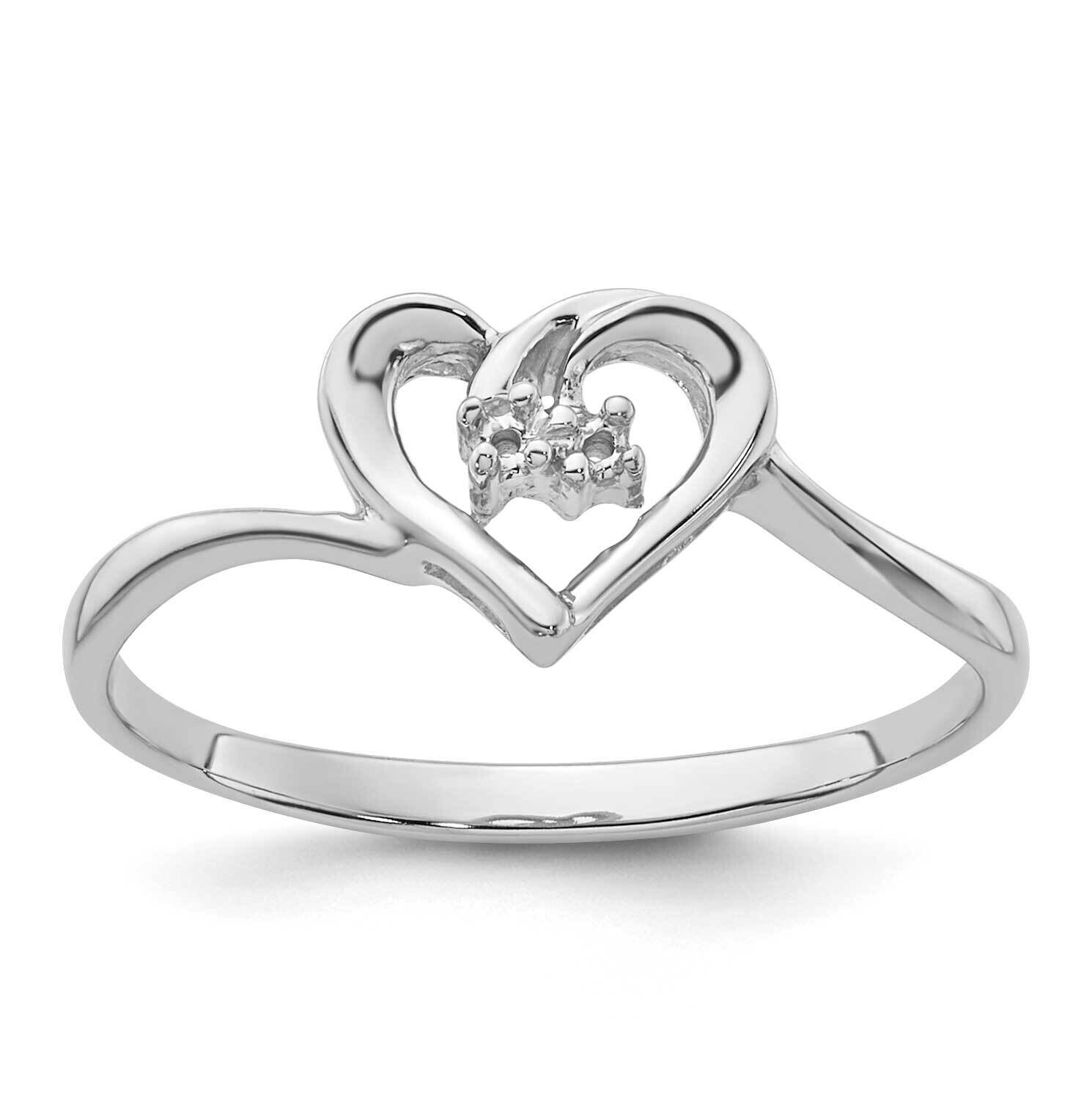 0.02ct. Diamond Heart Ring Mounting 14k White Gold Y4184