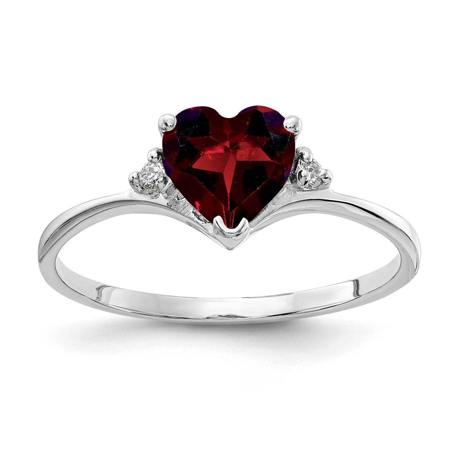 6mm Heart Garnet Diamond Ring 14k white Gold X9701GA/A, MPN: X9701GA/A, 883957574622