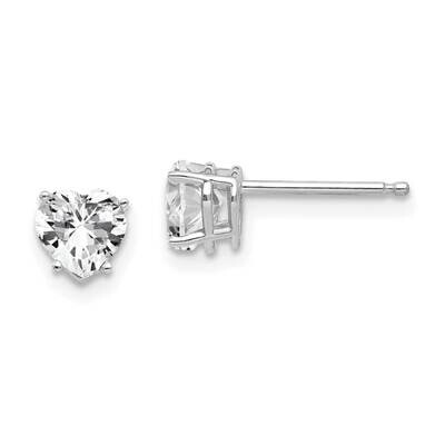 5mm Heart CZ Diamond Earrings 14k White Gold XE97WCZ Diamond, MPN: XE97WCZ, 883957110660