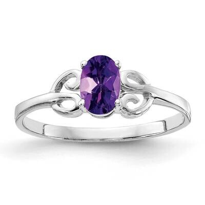 Amethyst Ring 14k white Gold 6x4mm Oval X9687AM, MPN: X9687AM, 883957576121