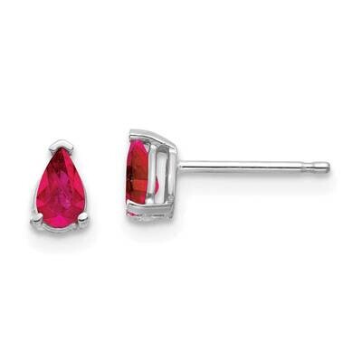 Ruby Earrings 14k White Gold XE78WR-B, MPN: XE78WR-B, 883957338156