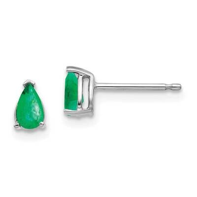 Emerald Earrings 14k White Gold XE78WE-B, MPN: XE78WE-B, 883957339054