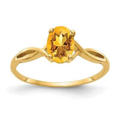 Citrine Ring 14k Gold 7x5mm Oval Y2197CI, MPN: Y2197CI, 883957540603