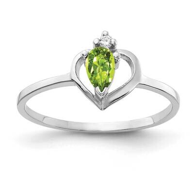 5x3mm Pear Peridot Diamond Ring 14k White Gold X9715PE_AA, MPN: X9715PE_AA, 883957643120
