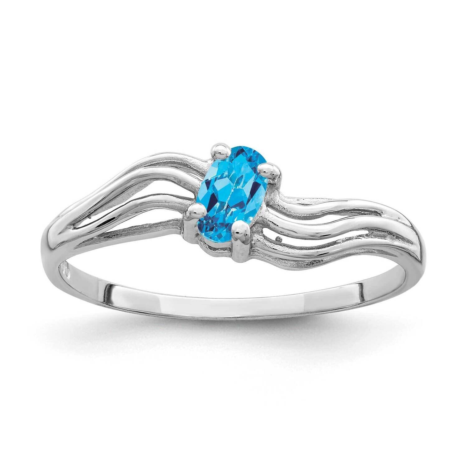 Blue Topaz Ring 14k white Gold 5x3mm Oval X9707BT, MPN: X9707BT, 883957640112