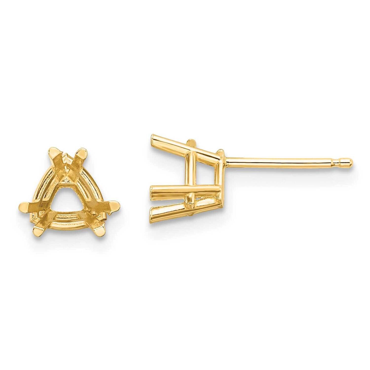 6mm Trillion Earring Mountings 14k Gold XE94, MPN: XE94, 191101835643