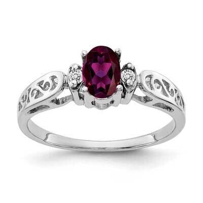 Rhodolite Garnet Diamond Ring 14k white Gold 6x4mm Oval X9735RG/A, MPN: X9735RG/A, 883957646343