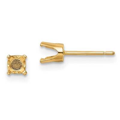 4.25mm Round Stud Earring Mounting with backs 14k Gold XD8, MPN: XD8,