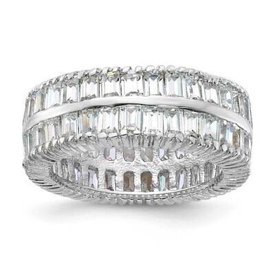 CZ Double Band Ring Sterling Silver QR1308-6