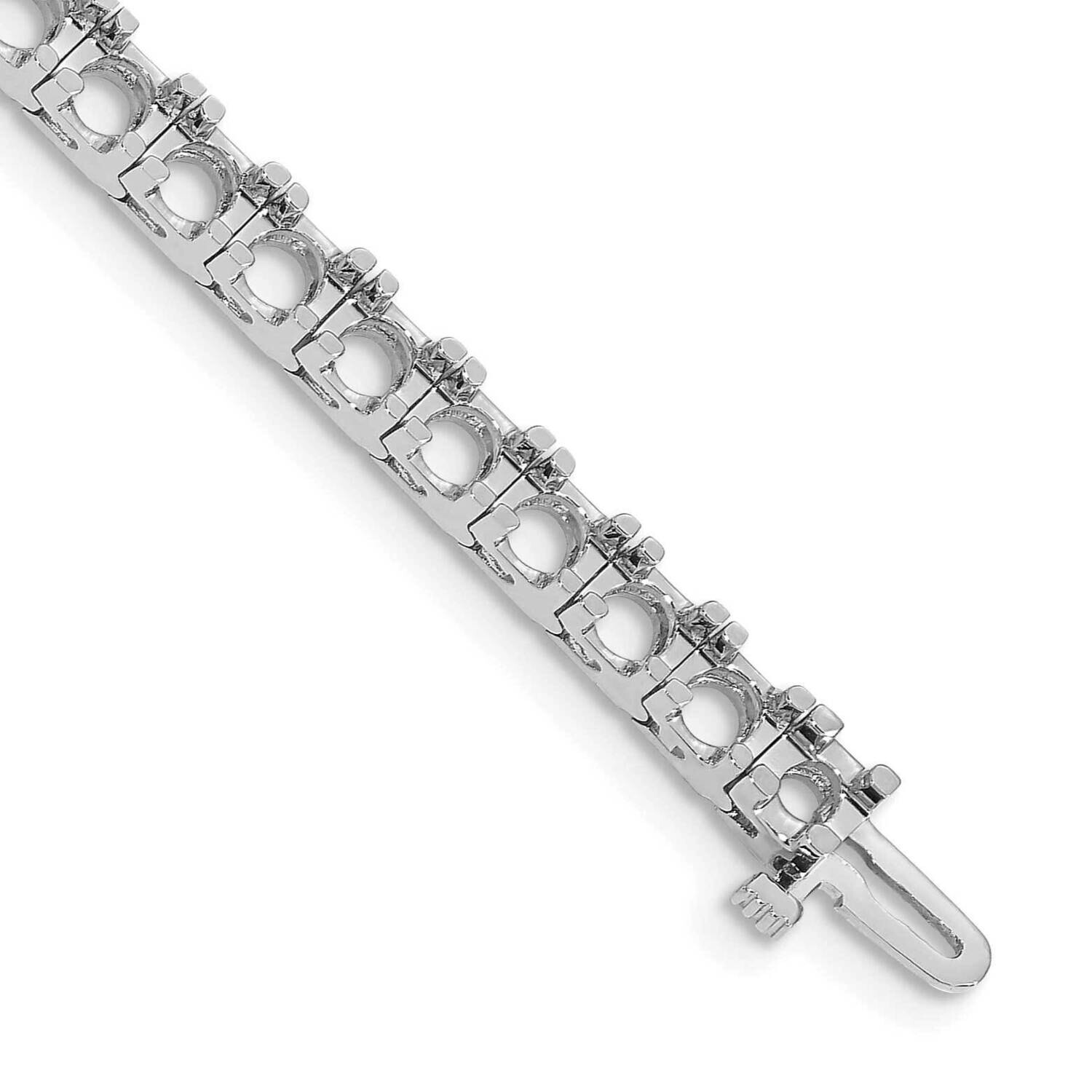 Holds 36 4.4mm Stones 12.56ct Tennis Bracelet Mounting 14k White Gold X2047W, MPN: X2047W, 88395719…