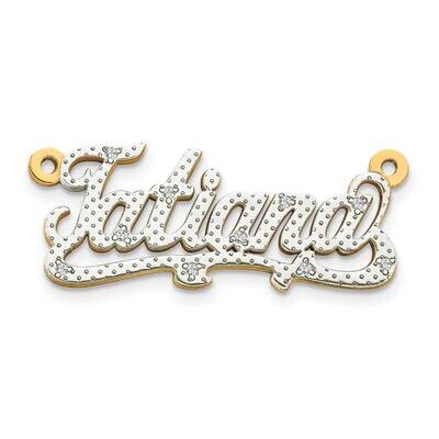 3-Dimensional Diamond Nameplate Pendant 10k Gold 10XNA44, MPN: 10XNA44, 191101093357
