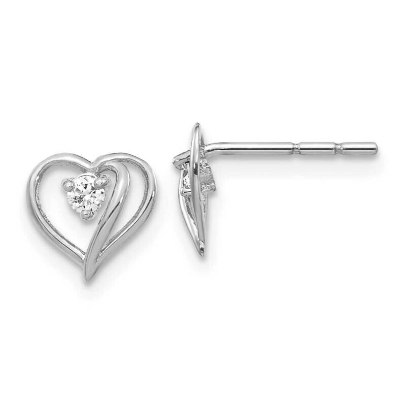 Fancy Diamond Heart Earring Mountings 14k White Gold XE40W