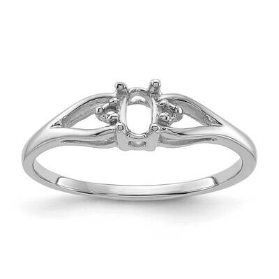 0.02ct. Diamond &amp; 5x3 Oval Gemstone Ring Mounting 14k White Gold Y2080, MPN: Y2080,