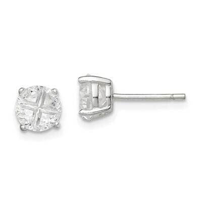 6mm Round Basket Set Diamond Stud Earrings Sterling Silver QE7482, MPN: QE7482, 883957568515
