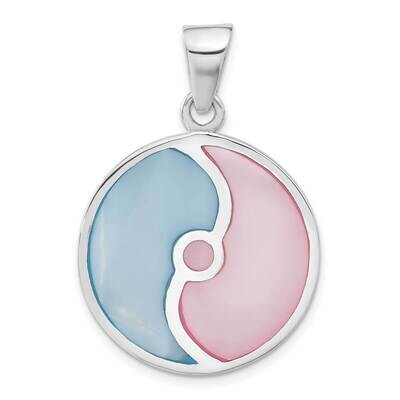 Pink and Blue Pendant Sterling Silver QP476