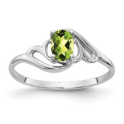 Peridot Ring 14k white Gold 6x4mm Oval Y2094PE, MPN: Y2094PE, 883957708904