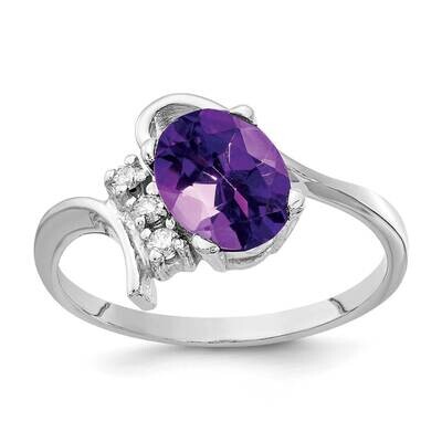 8x6mm Oval Amethyst Diamond Ring 14k White Gold Y2217AM_AA, MPN: Y2217AM_AA, 883957557274