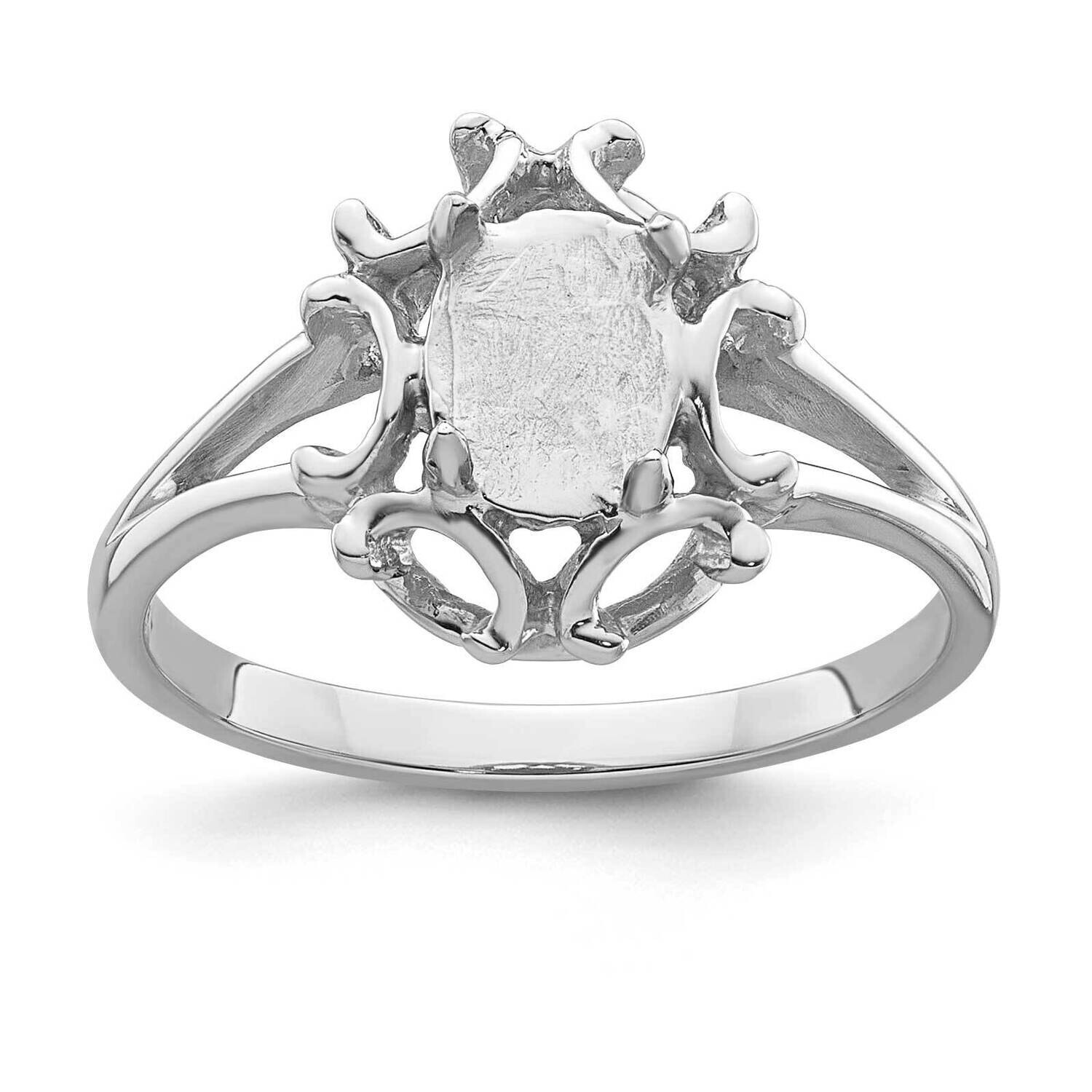 Gemstone Ring Mounting 14k White Gold Y4688