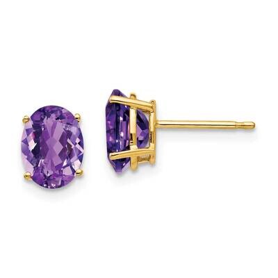 8x6mm Oval Amethyst Earrings 14k Gold XE88AM, MPN: XE88AM, 883957339917