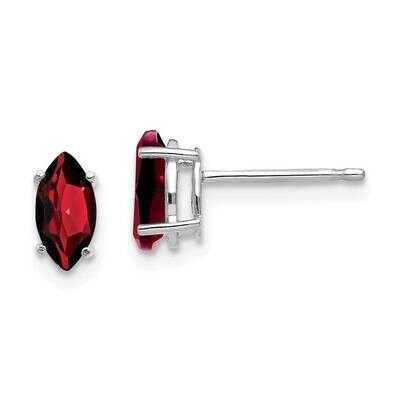 7x3.5mm Marquise Garnet earring 14k White Gold XE103WGA, MPN: XE103WGA, 883957089799