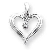 A Diamond Heart Pendant 14k White Gold XH23WA, MPN: XH23WA, 883957238531
