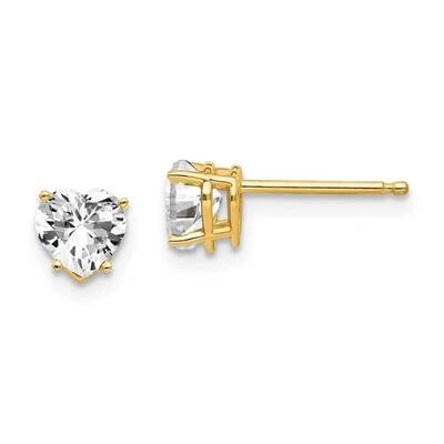 5mm Heart CZ Diamond Earrings 14k Gold XE97CZ Diamond, MPN: XE97CZ, 883957110554