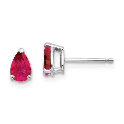 Ruby Earrings 14k White Gold XE79WR-B, MPN: XE79WR-B, 883957338378