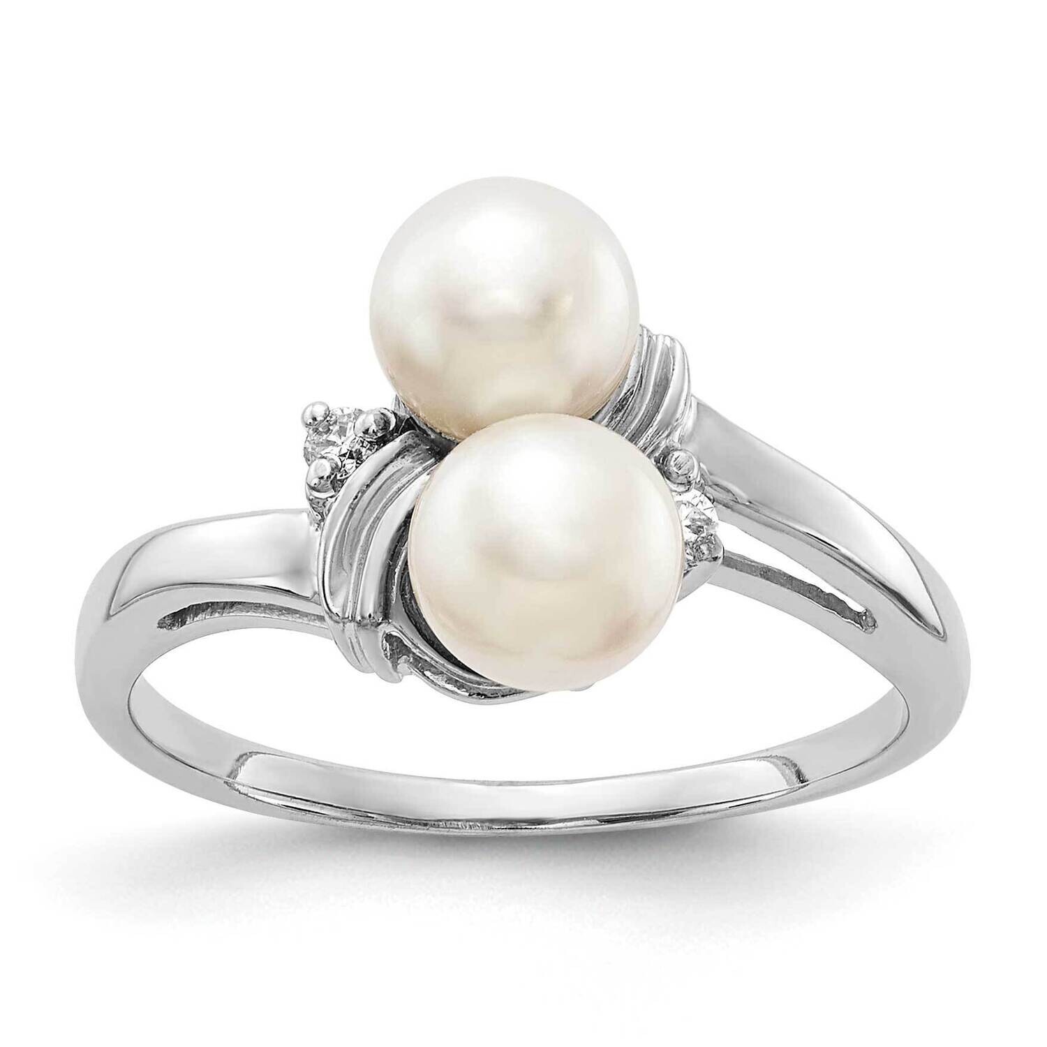 5.5mm Fresh Water Cultured Pearl Diamond Ring 14k white Gold Y4371PL/A, MPN: Y4371PL/A, 883957088280
