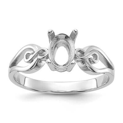 Polished7x5Oval Gemstone Ring Mounting 14k White Gold Y2236, MPN: Y2236,