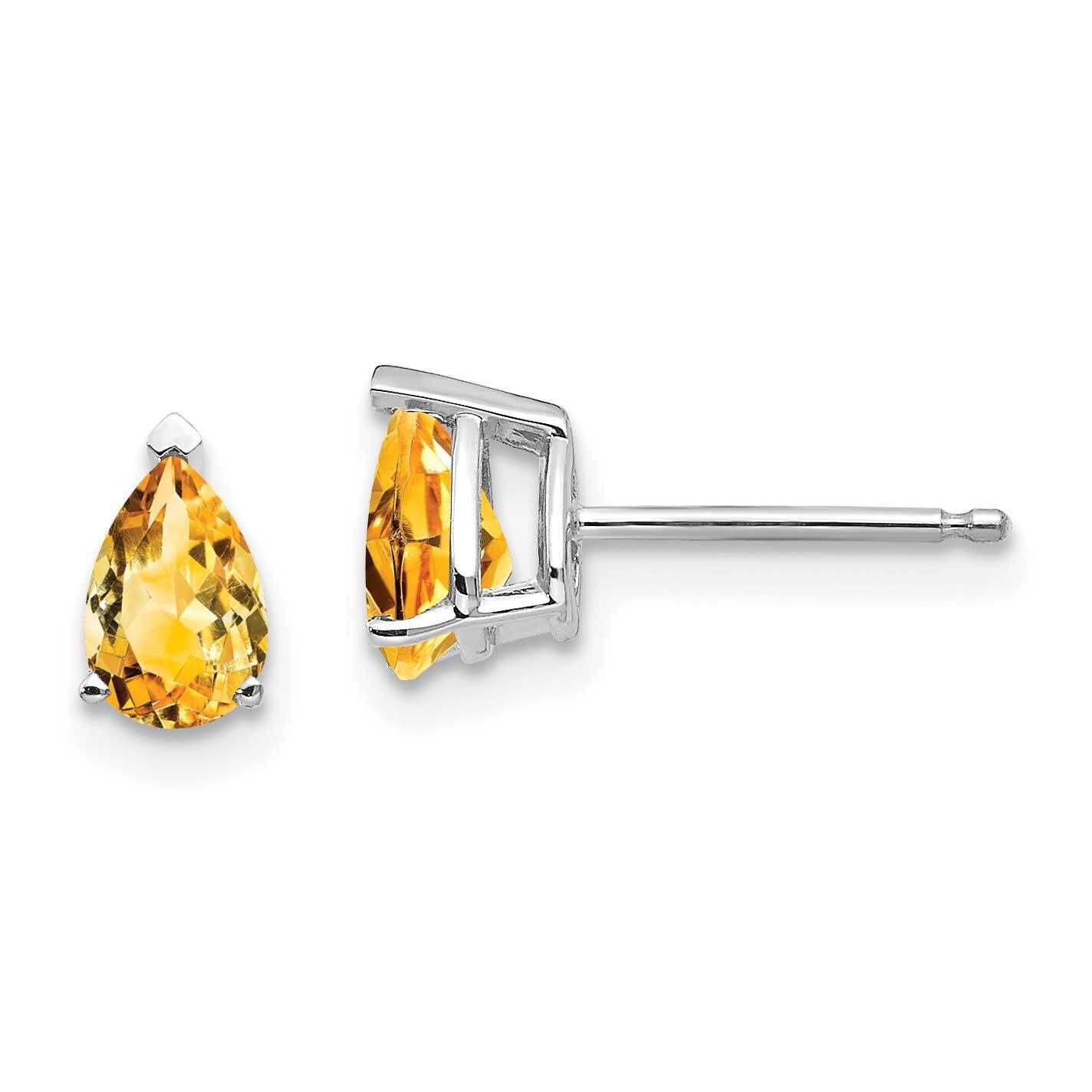 Citrine Diamond Pear Stud Earrings 14k Gold XE79WCI, MPN: XE79WCI, 883957102986